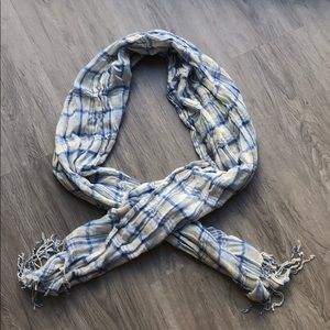 Blue and white scarf